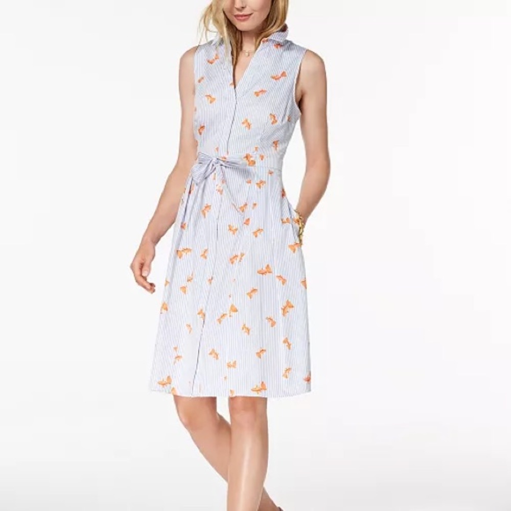 Maison Jules Fish-Print Shirt Dress